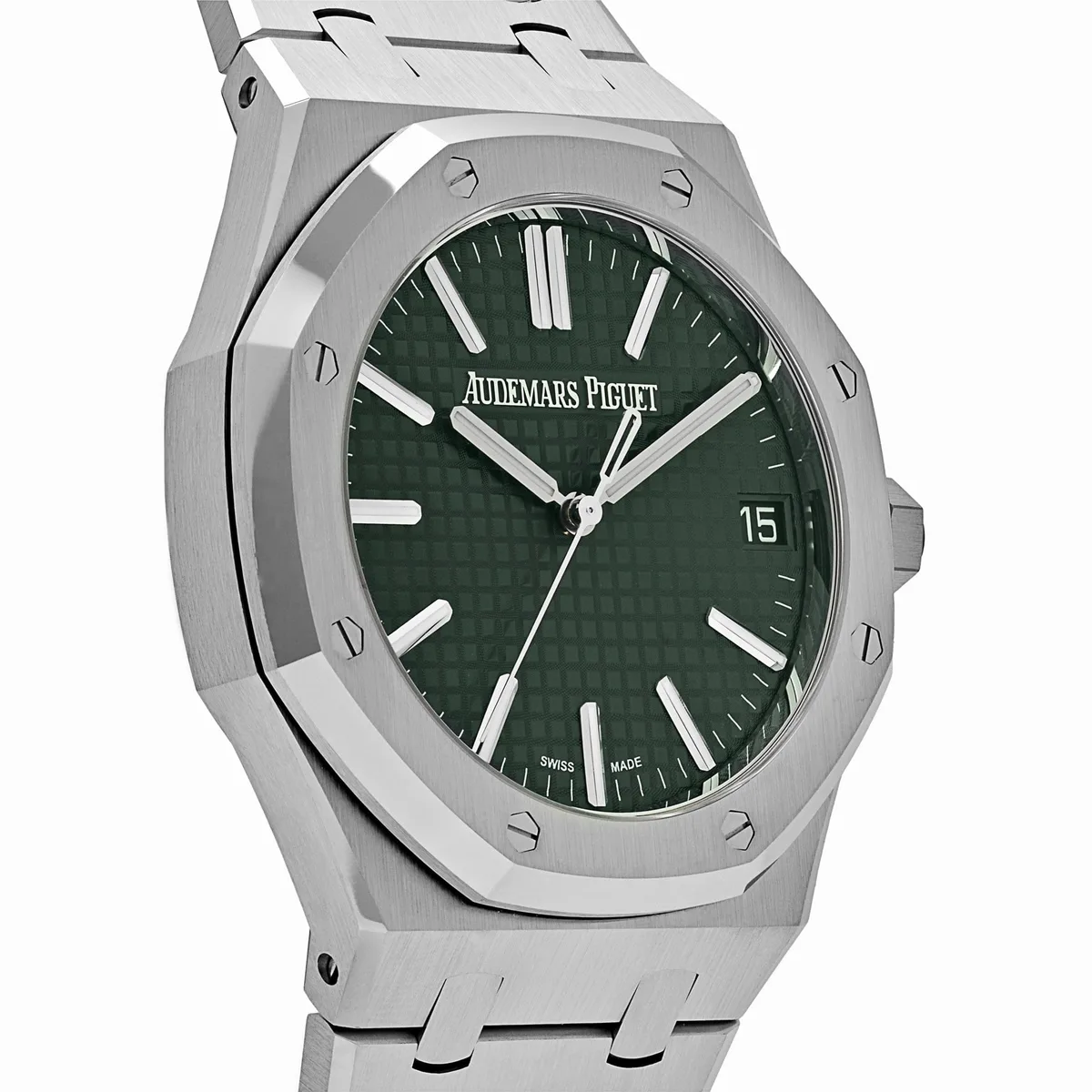 Audemars Piguet Royal Oak 3285 V3 – Swiss Super Clone 15510ST.OO.1320ST.09 Stainless Steel Green Dial (2025) — photo 6 of 11