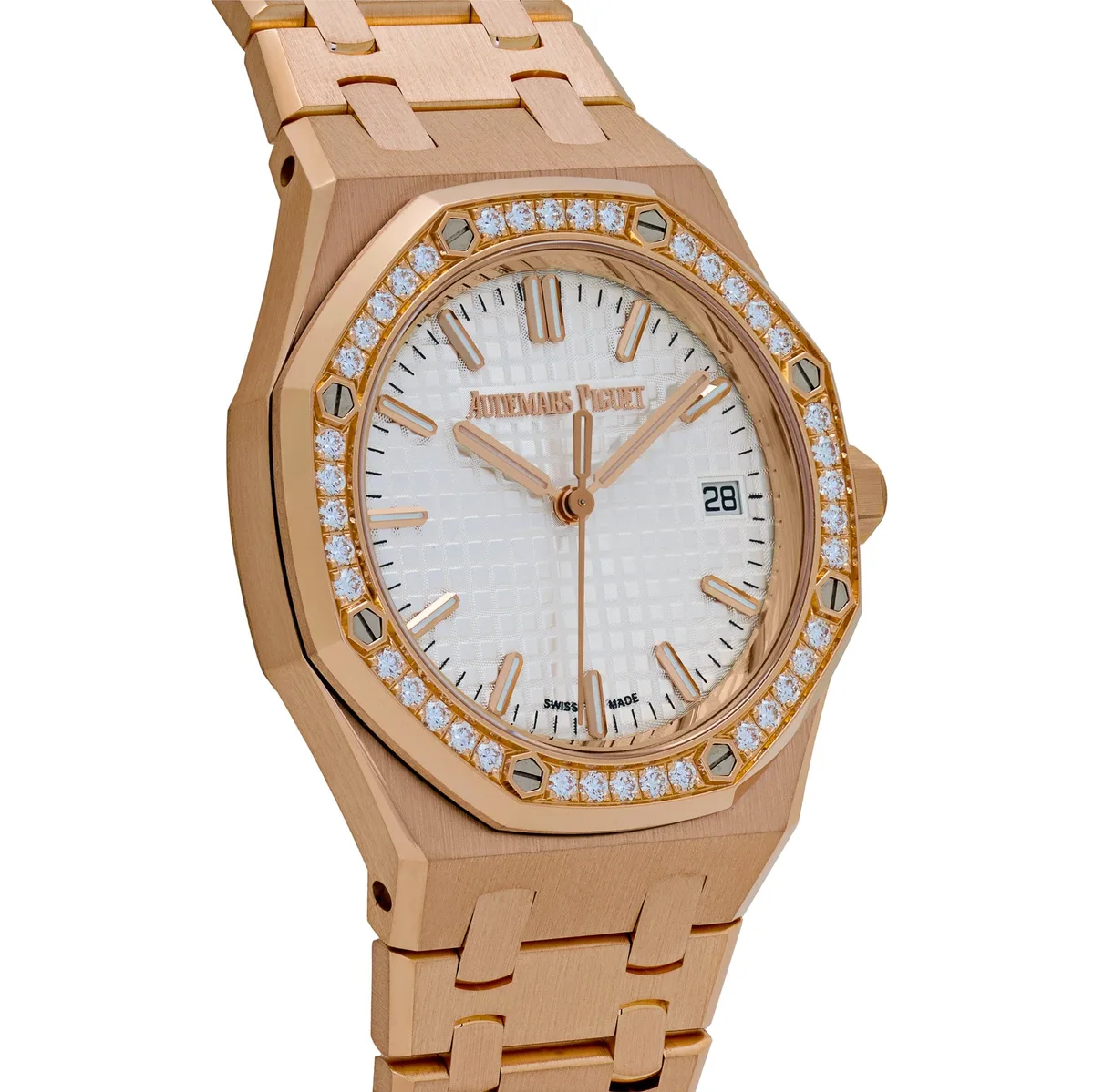 Audemars Piguet Royal Oak 77451OR.ZZ.1361OR.03 'Ladies' Rose Gold Silver Dial Diamond Bezel — photo 4 of 9