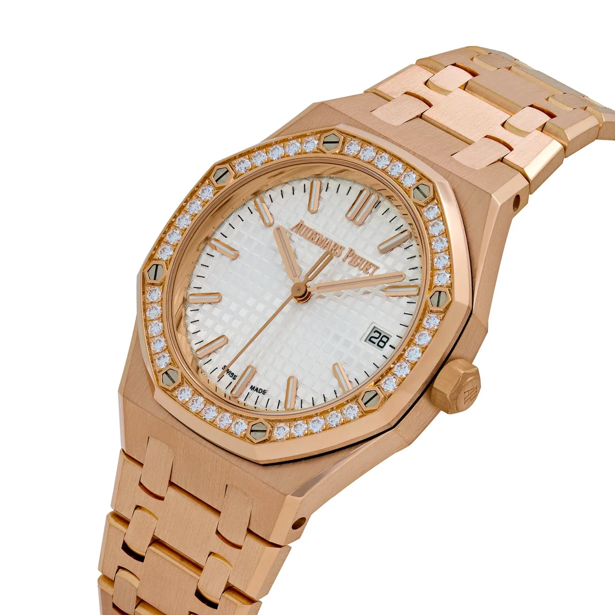 Audemars Piguet Royal Oak 77451OR.ZZ.1361OR.03 'Ladies' Rose Gold Silver Dial Diamond Bezel — photo 3 of 9