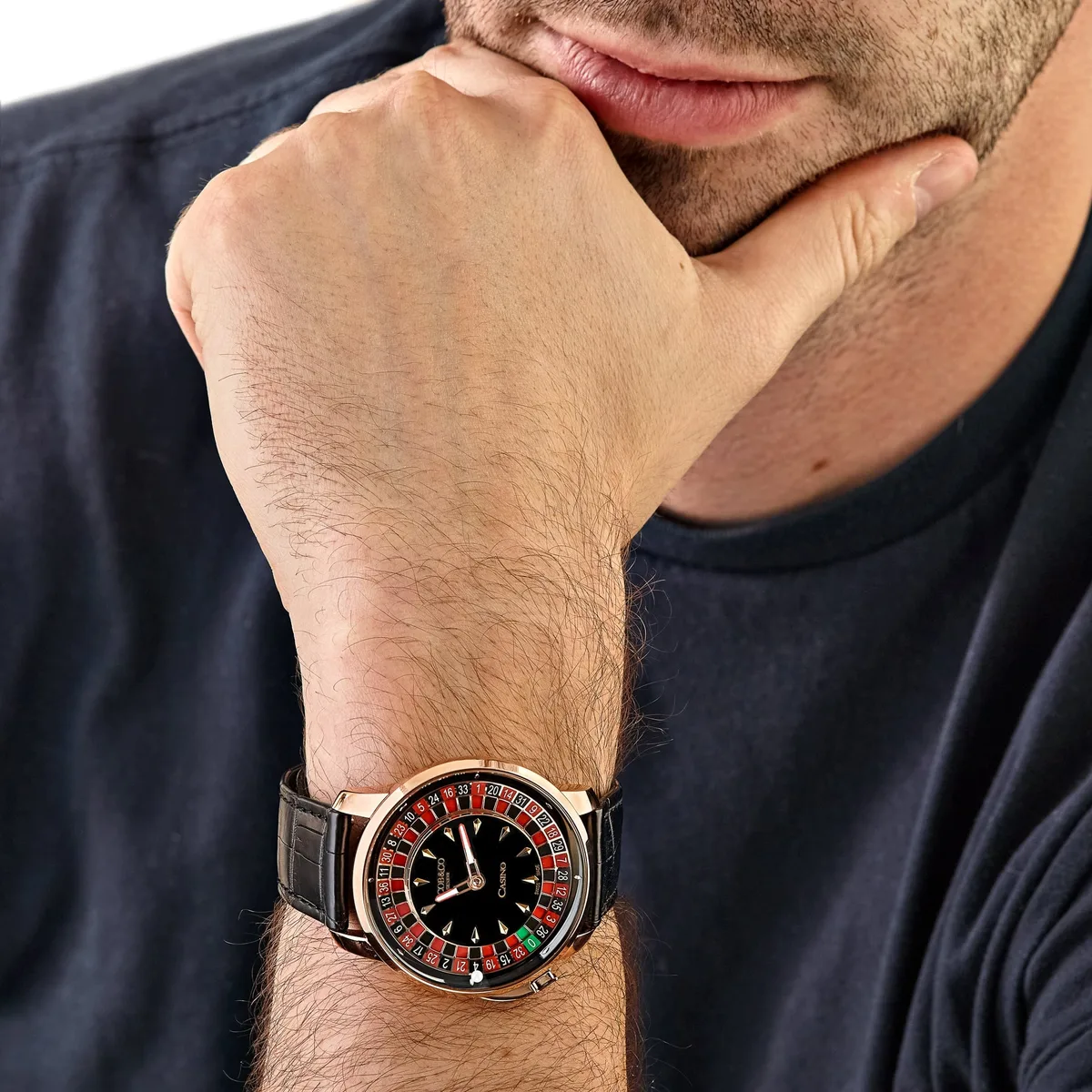 Jacob & Co. 'The Casino Tourbillon' CA100.40.AA.AA.ABALA Rose Gold Black Onyx Dial Limited Edition — photo 2 of 9