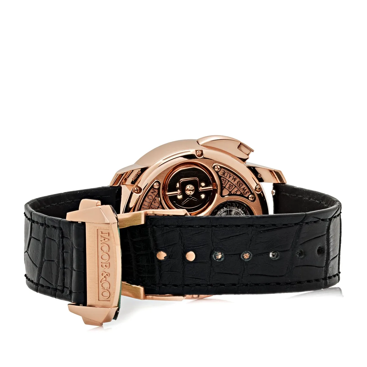 Jacob & Co. 'The Casino Tourbillon' CA100.40.AA.AA.ABALA Rose Gold Black Onyx Dial Limited Edition — photo 6 of 9