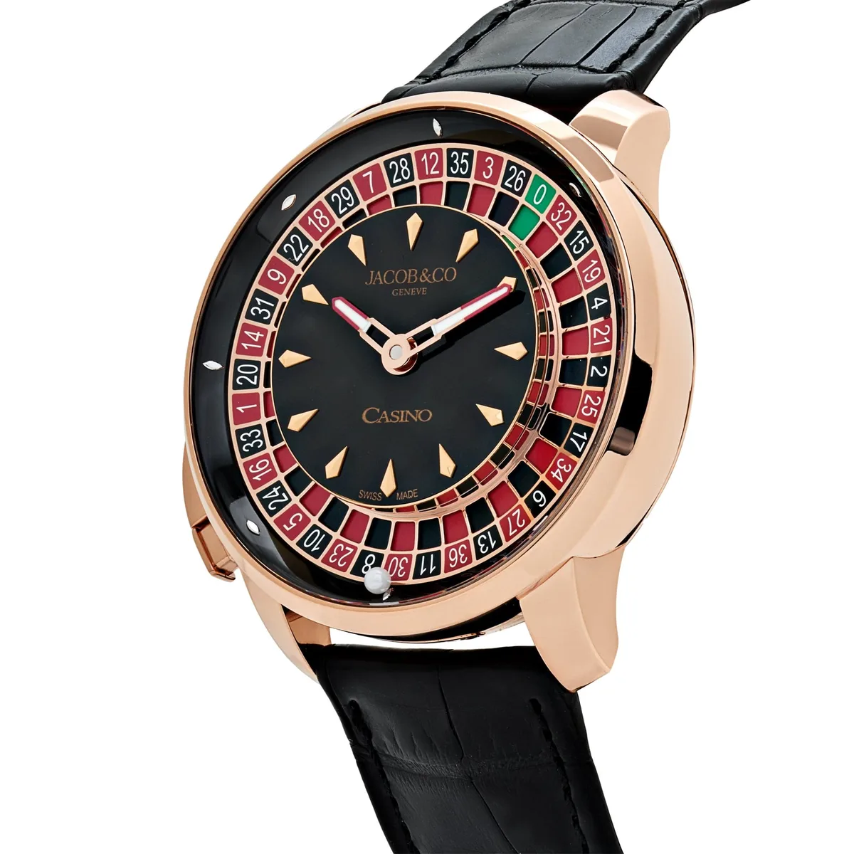 Jacob & Co. 'The Casino Tourbillon' CA100.40.AA.AA.ABALA Rose Gold Black Onyx Dial Limited Edition — photo 3 of 9