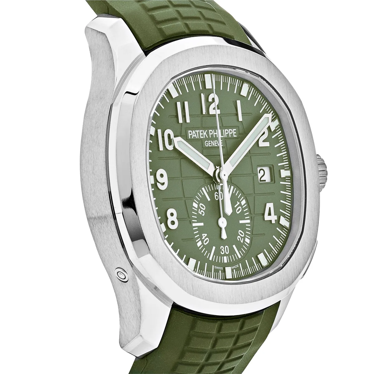 Patek Philippe Aquanaut 3285 V3 – Swiss Super Clone 5968G-010 Chronograph White Gold Khaki Green Dial (2023) — photo 5 of 9