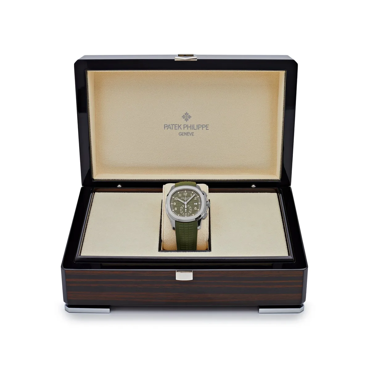 Patek Philippe Aquanaut 3285 V3 – Swiss Super Clone 5968G-010 Chronograph White Gold Khaki Green Dial (2023) — photo 7 of 9