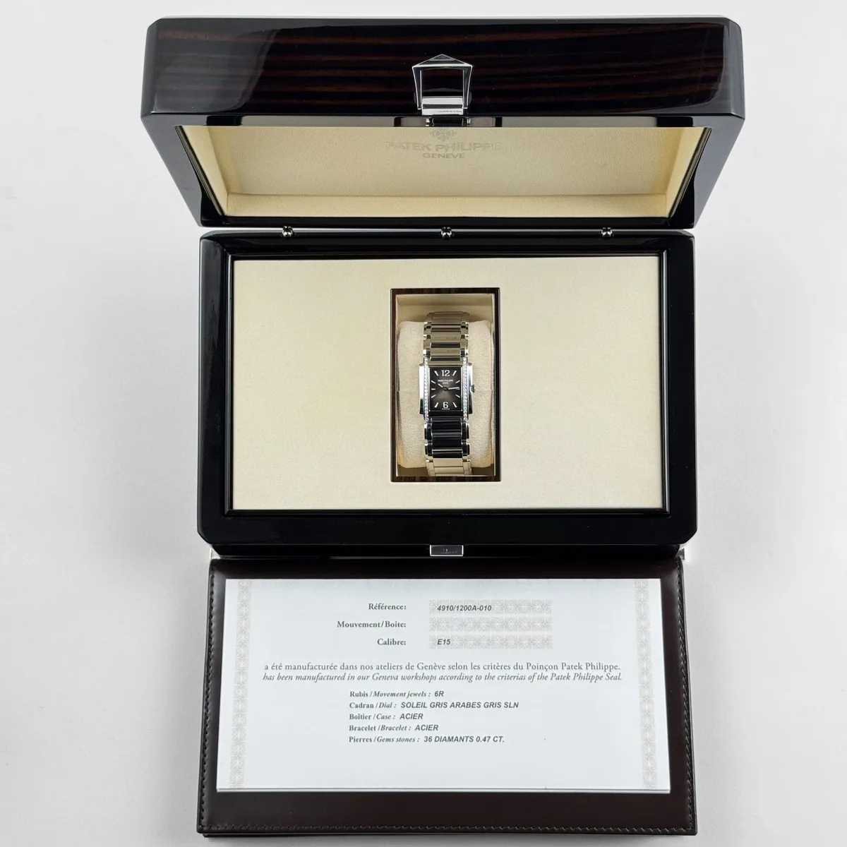 Patek Philippe Twenty-4 4910/1200A-010 'Ladies' Stainless Steel Gray Dial Diamond Bezel Quartz (2024) — photo 12 of 12