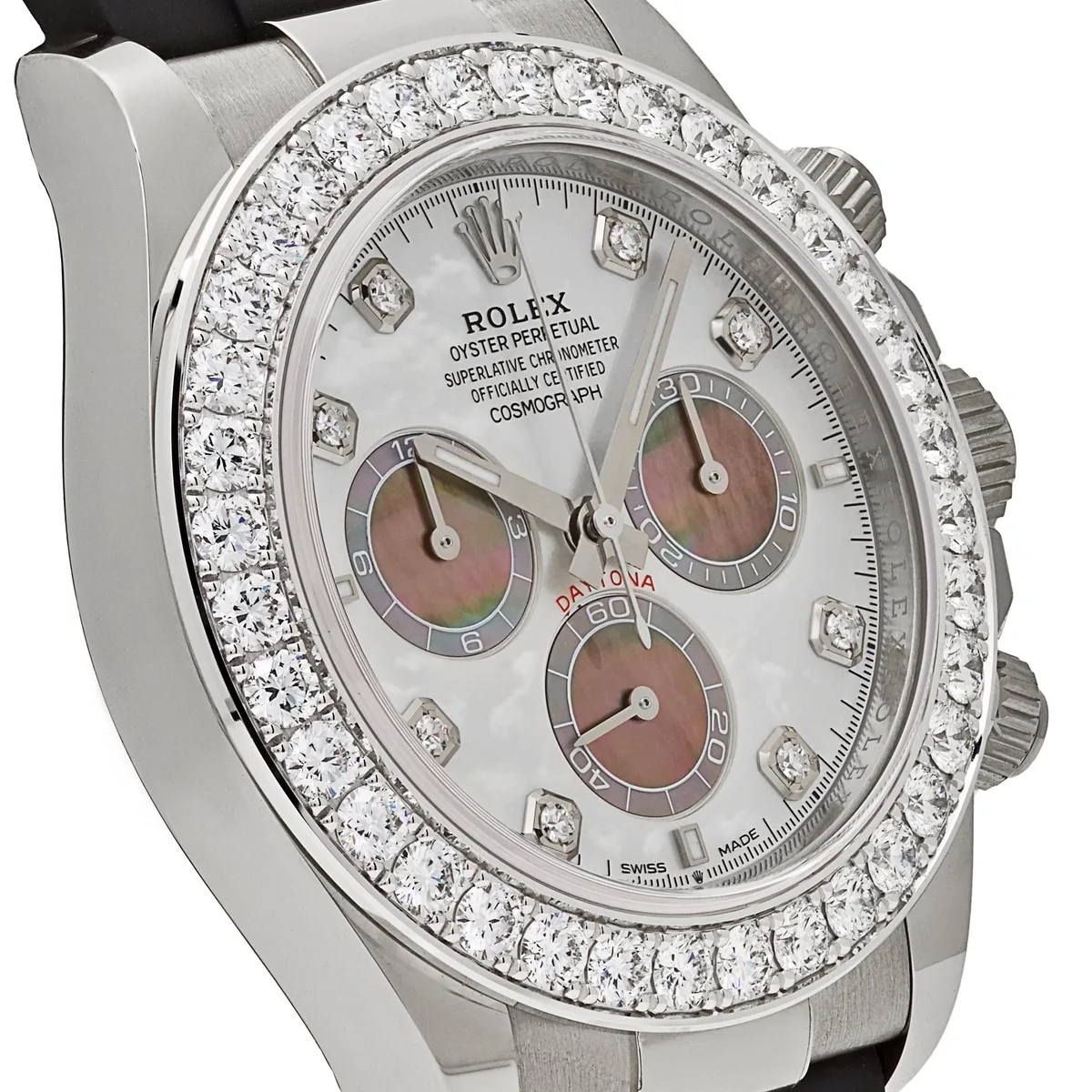 Rolex Daytona 126589RBR White Gold Diamond Mother of Pearl Dial Diamond Bezel — photo 5 of 9