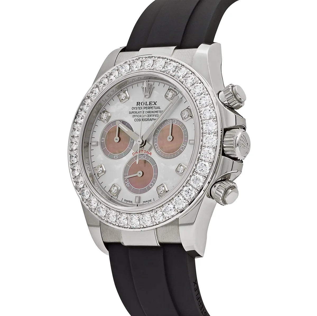 Rolex Daytona 126589RBR White Gold Diamond Mother of Pearl Dial Diamond Bezel — photo 3 of 9