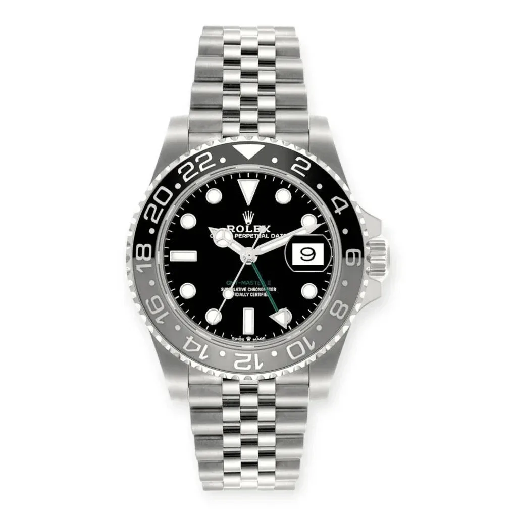 Rolex GMT-Master II 3285 V3 – Swiss Super Clone 126710GRNR 'Bruce Wayne' Stainless Steel Black Dial Jubilee